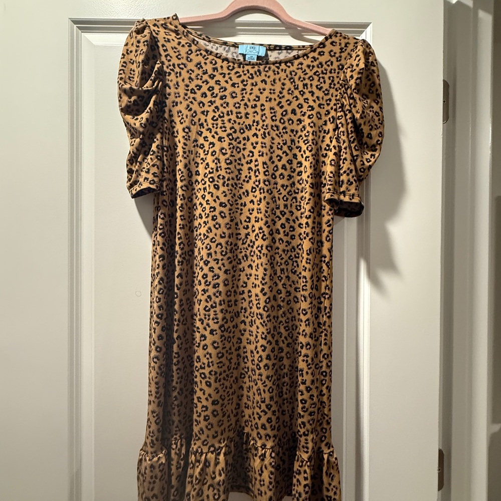 CeCe Animal Print Dress in Brown and Black